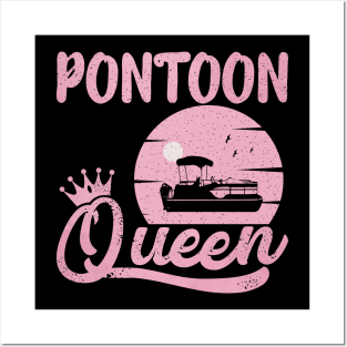 Pontoon Queen Vintage Funny Pontoon Boat Lover Girls Posters and Art